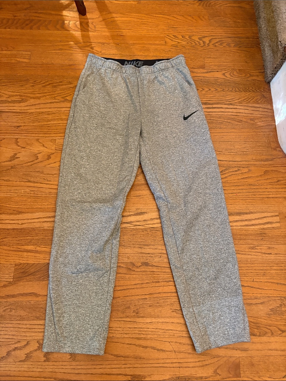 Nike Women Heather Gray Sweatpants with Black Swoosh